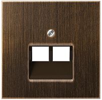 Лицевая панель Jung LS990 metal для 2-м. розетки RJ11/RJ45 античная латунь картинка